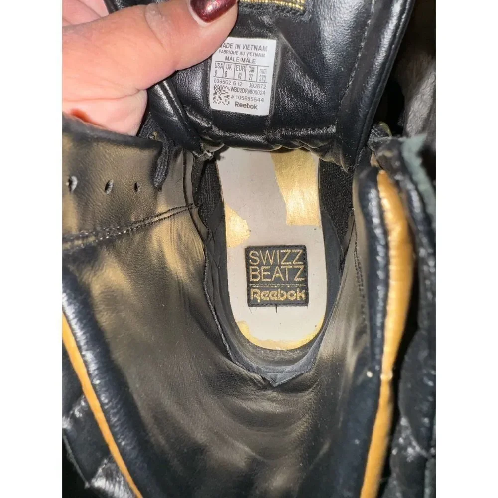 Reebok swizz beats time to show zip boot/sneaker black s 9